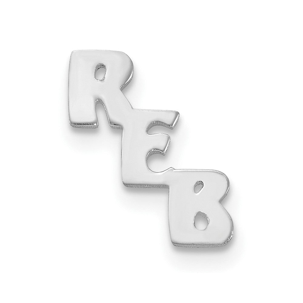 Sterling Silver/Rhodium-plated Small cut-out Monogram Tie Tac