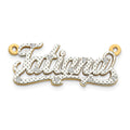 14k Yellow Gold and Rhodium 3D Diamond Name Plate