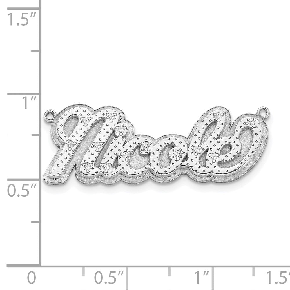 14kw 3-Dimensional Diamond Name Plate Pendant