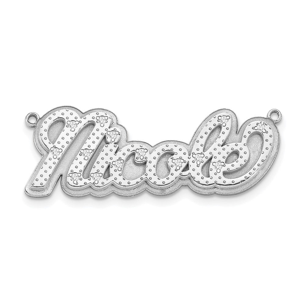 14kw 3-Dimensional Diamond Name Plate Pendant
