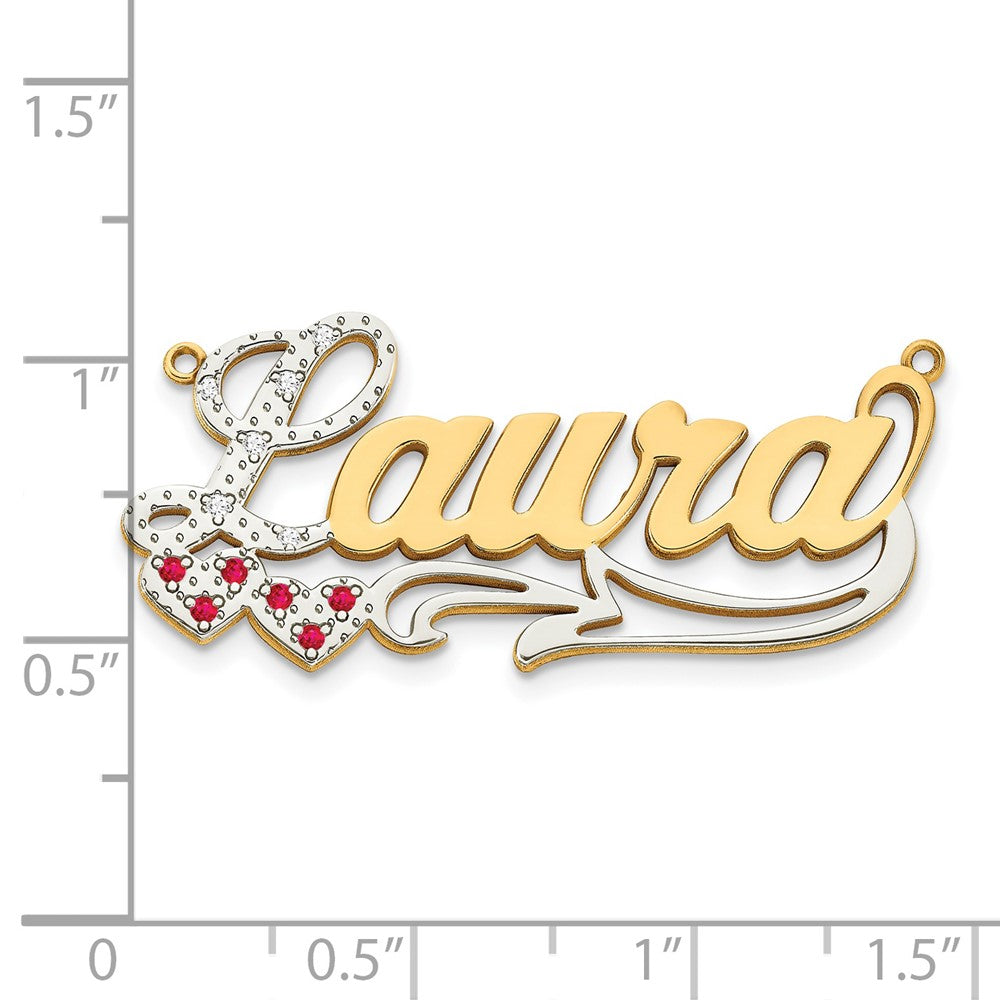 14kw 3-Dimensional Diamond & Ruby Name Plate