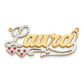 14kw 3-Dimensional Diamond & Ruby Name Plate