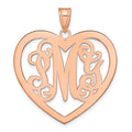 14k Rose Gold Large Monogram Heart Pendant