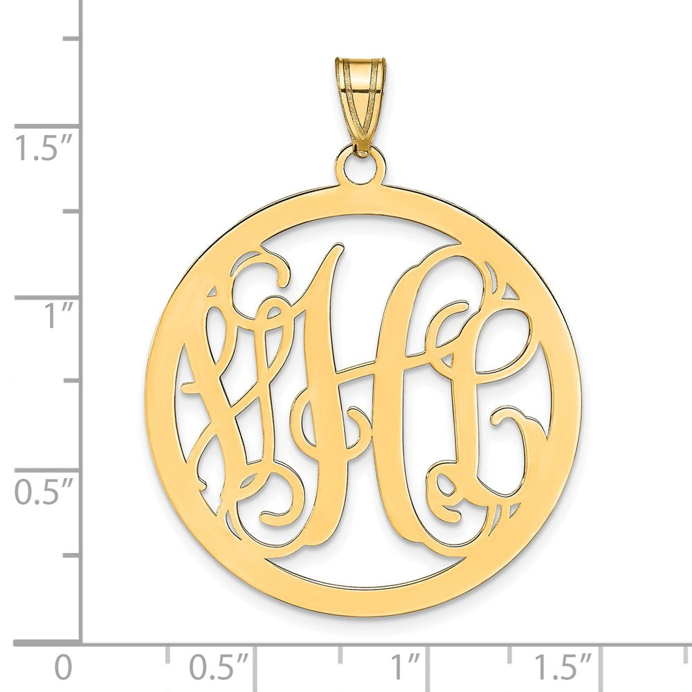Sterling Silver/Gold-plated Large Round Monogram Pendant