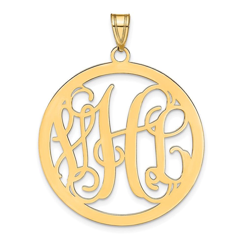 Sterling Silver/Gold-plated Large Round Monogram Pendant