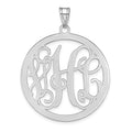 Sterling Silver/Rhodium-plated Large Round Monogram Pendant