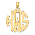 14k Yellow Gold Round Cut-out Monogram Pendant