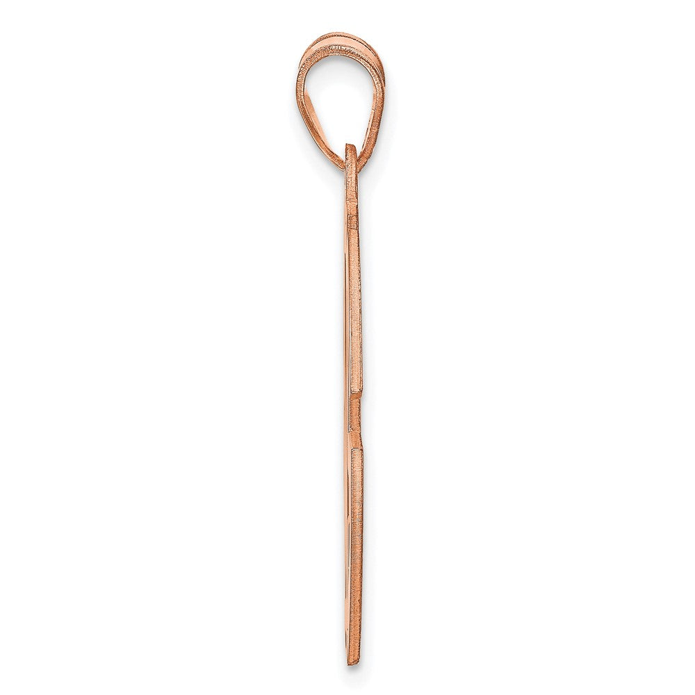 14k Rose Gold Round Cut-out Monogram Pendant