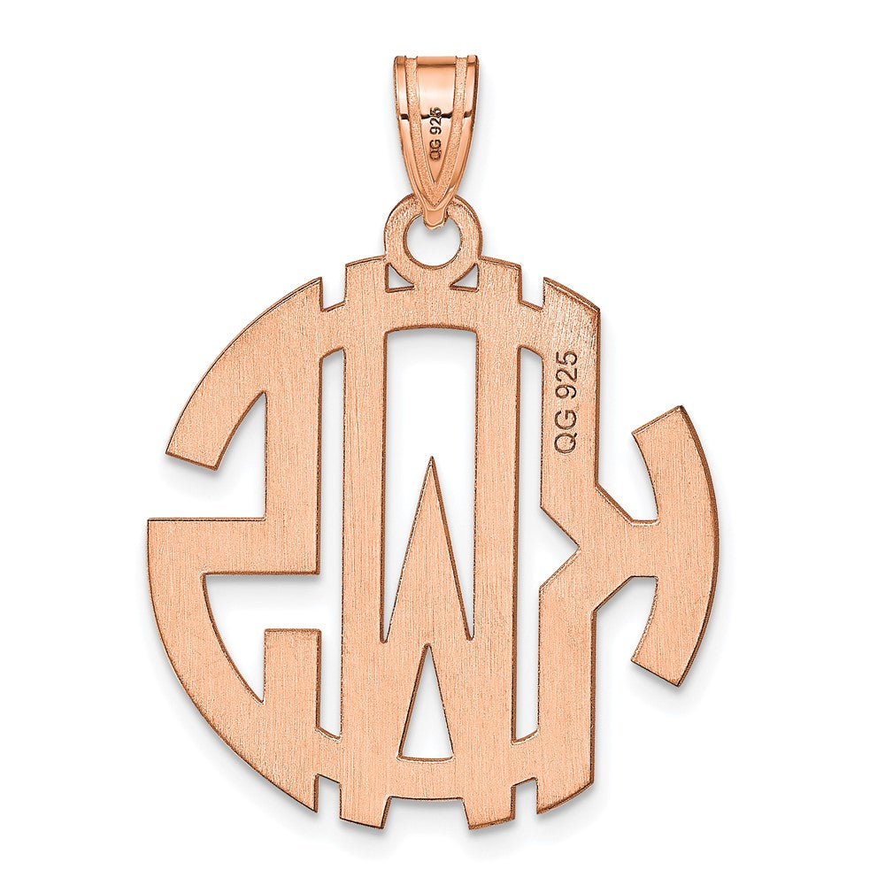 14k Rose Gold Round Cut-out Monogram Pendant