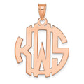 Sterling Silver/Rose-plated Round Cut-out Monogram Pendant
