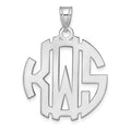Sterling Silver/Rhodium-plated Round Cut-out Monogram Pendant