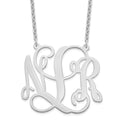 Sterling Silver/Rhodium-plated Monogram Necklace