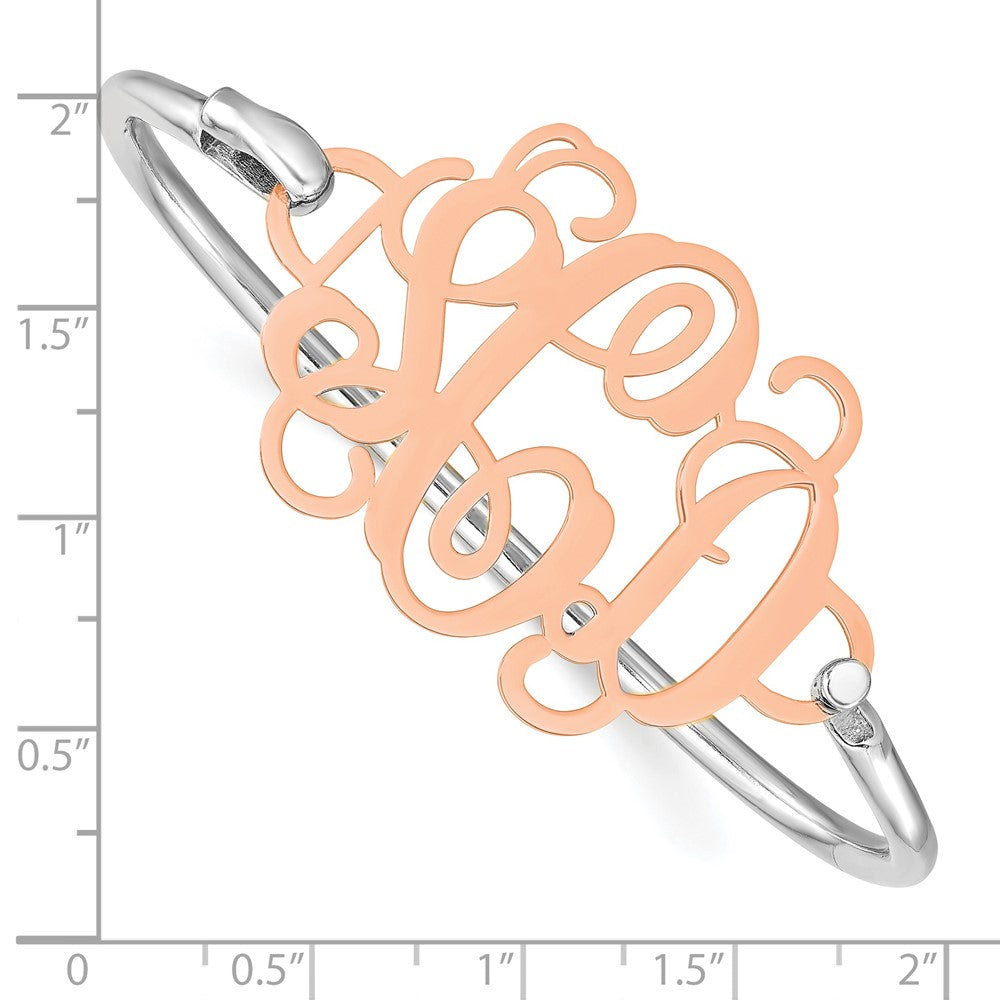 14k Rose Gold Monogram with Sterling Silver Bangle
