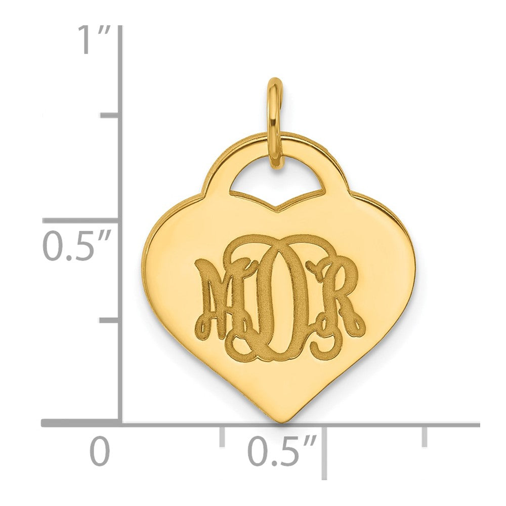 Sterling Silver/Gold-plated Monogram Heart Charm