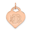 Sterling Silver/Rose-plated Monogram Heart Charm