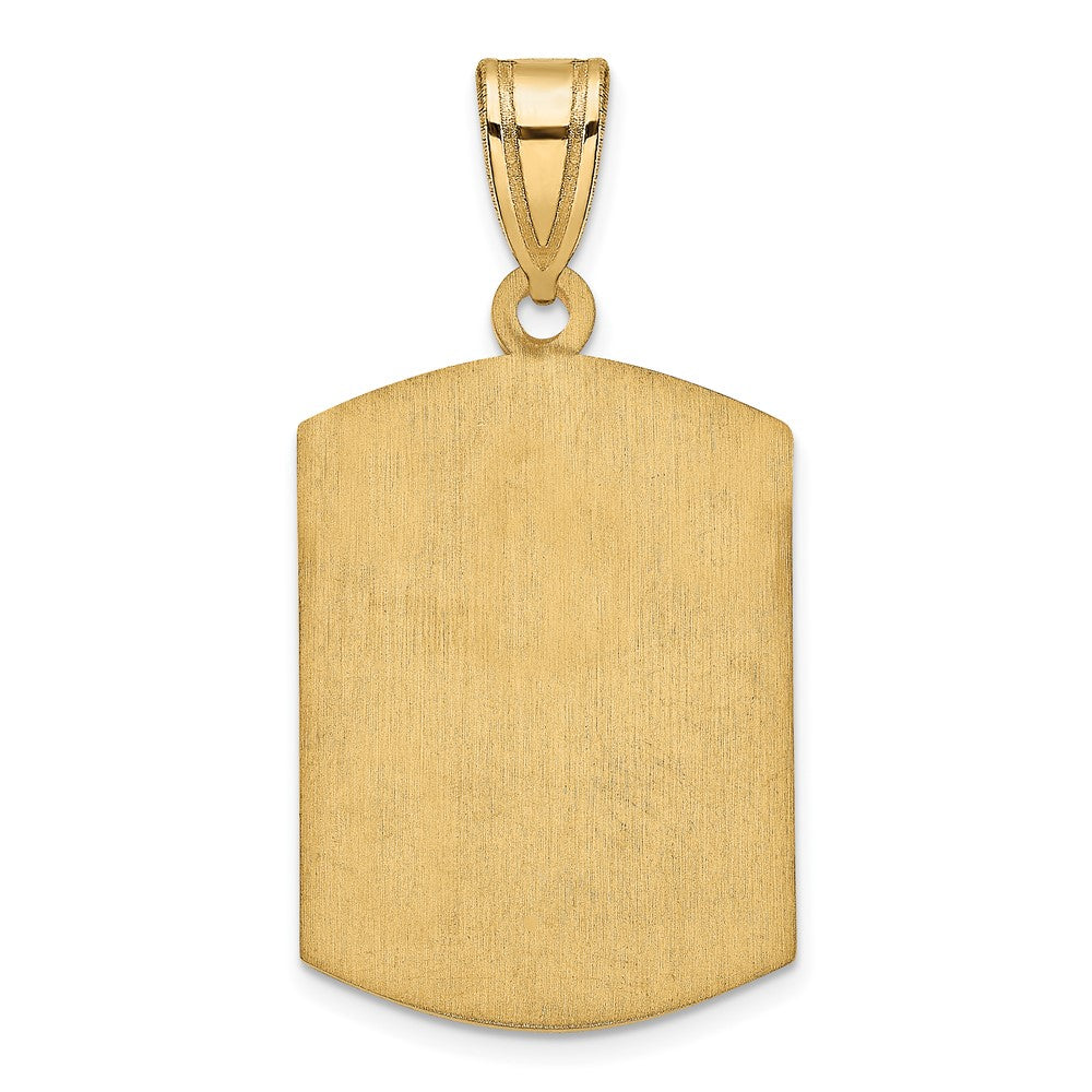 14k Yellow Gold Brushed Monogram Pendant