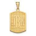 14k Yellow Gold Brushed Monogram Pendant