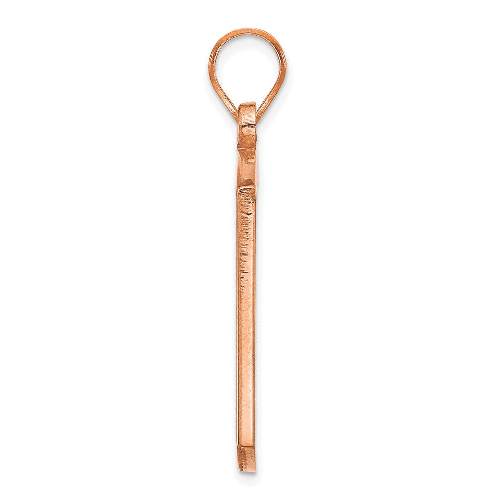 Sterling Silver/Rose-plated Brushed Monogram Pendant