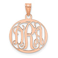 14k Rose gold Small Round Monogram Pendant