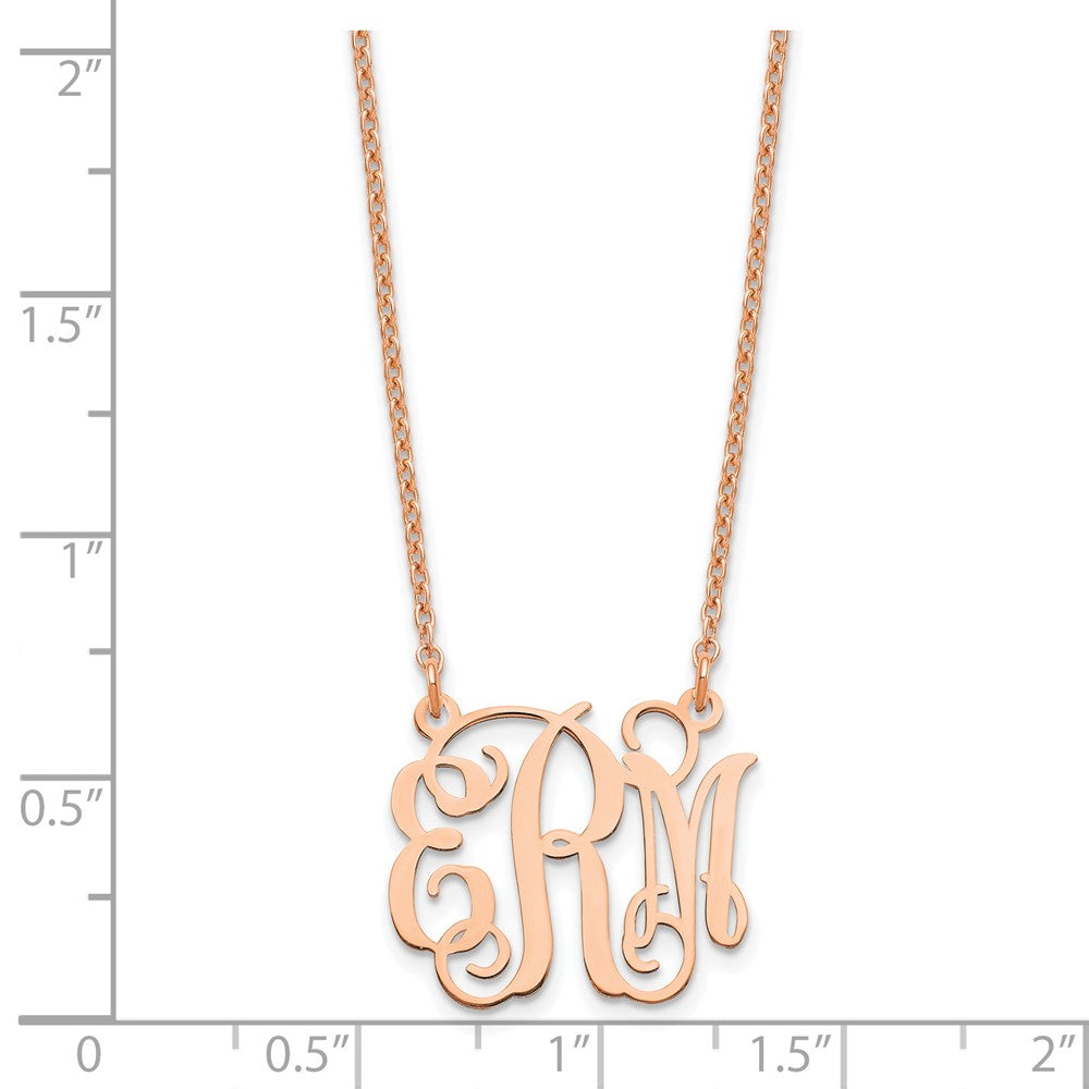 Sterling Silver/Rose-plated Small Monogram Necklace