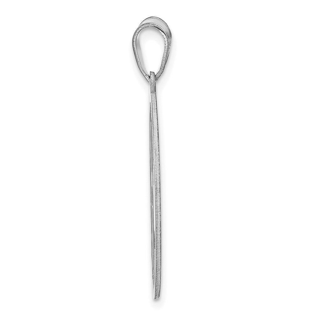 14k White Gold Round Cut-out Monogram Pendant