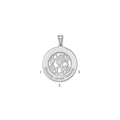 14k White Gold Round Family Monogram Pendant