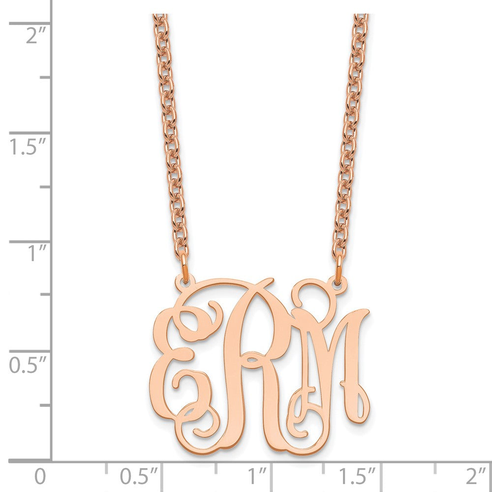 Sterling Silver/Rose-plated Medium Monogram Necklace