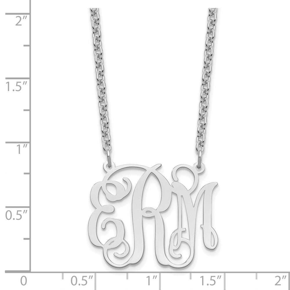 Sterling Silver/Rhodium-plated Medium Monogram Necklace