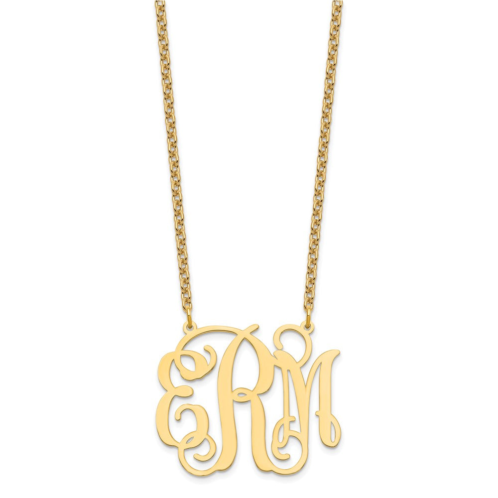 Sterling Silver/Gold-plated Large Monogram Necklace