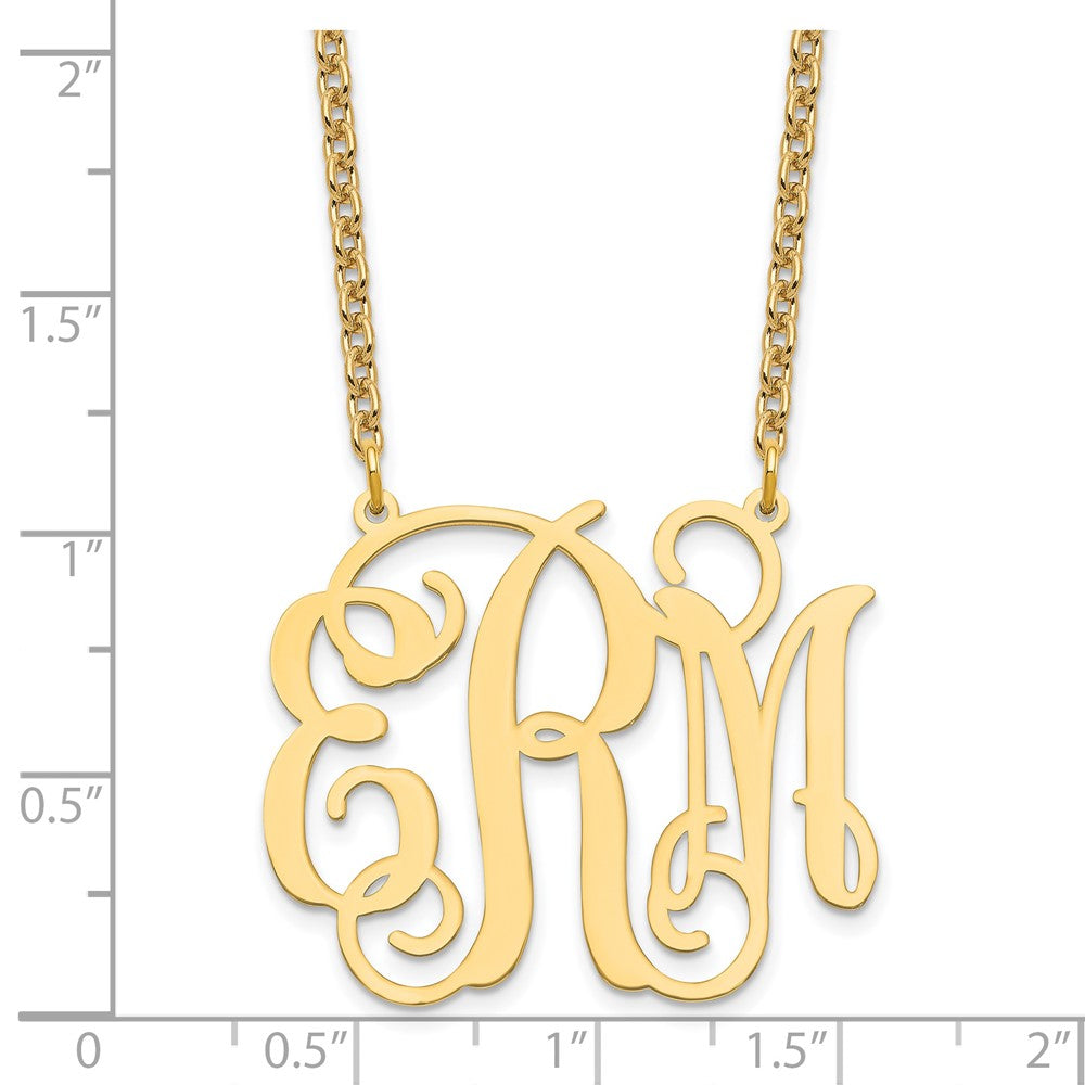 Sterling Silver/Gold-plated Large Monogram Necklace