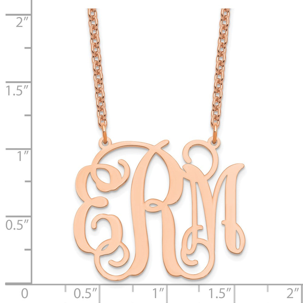 Sterling Silver/Rose-plated Large Monogram Necklace