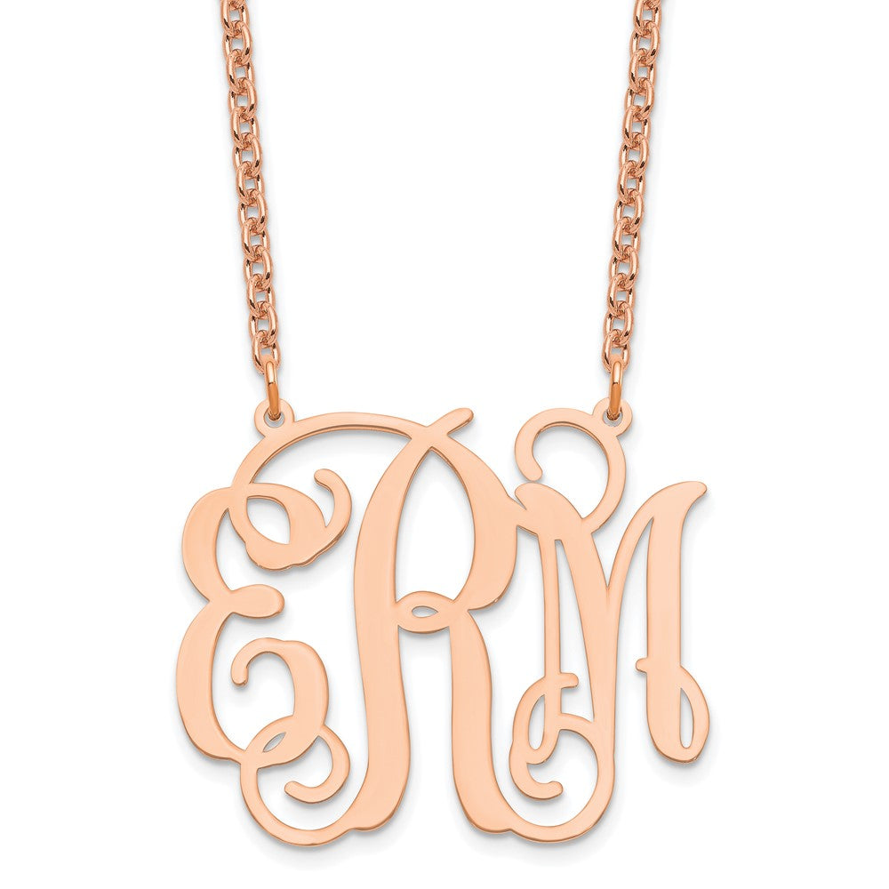 Sterling Silver/Rose-plated Large Monogram Necklace