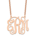 Sterling Silver/Rose-plated Large Monogram Necklace