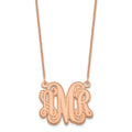 14k Rose Gold Etched Monogram Necklace