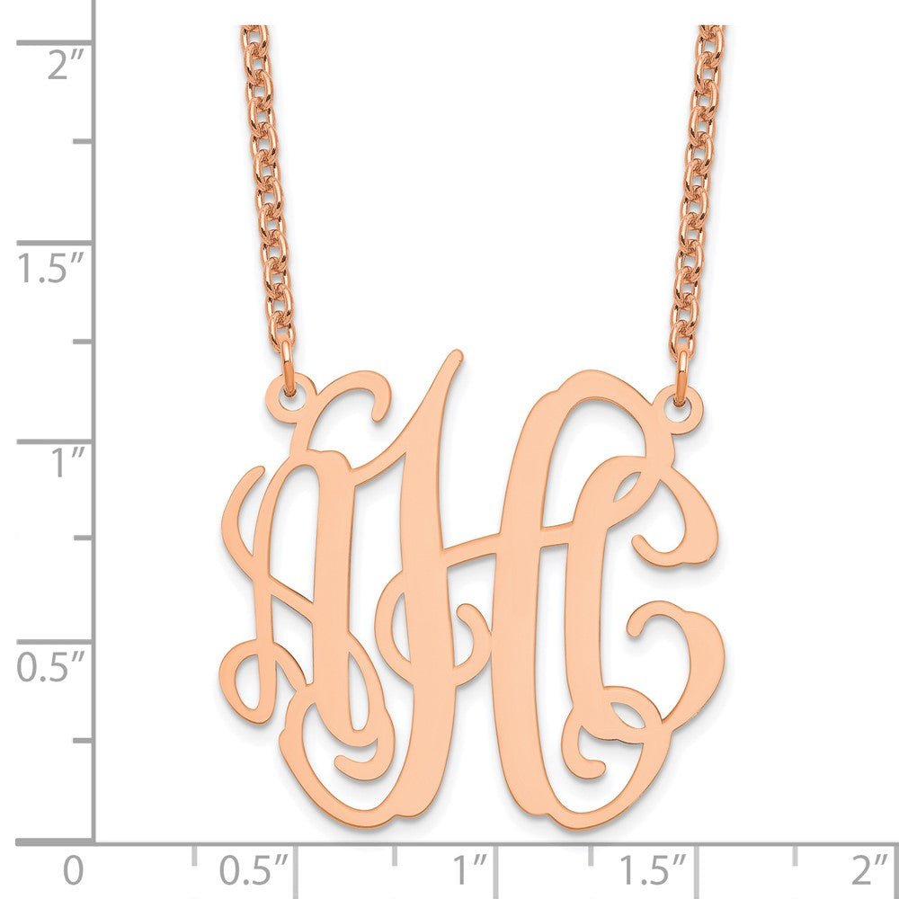 Sterling Silver/Rose-plated Medium Monogram Necklace