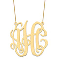 14k Yellow Gold Large Monogram Necklace