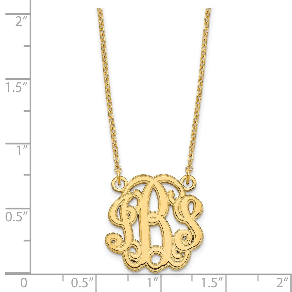 Sterling Silver/Gold-plated Etched Monogram Necklace