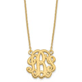 Sterling Silver/Gold-plated Etched Monogram Necklace