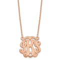 Sterling Silver/Rose-plated Etched Monogram Necklace