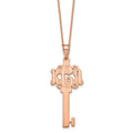14k Rose Gold Etched Monogram Key Necklace