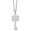 Sterling Silver/Rhodium-plated Etched Monogram Key Necklace