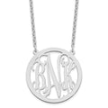 Sterling Silver/Rhodium-plated Large Round Monogram Necklace