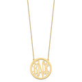 14k Yellow Gold Large Round Monogram Necklace