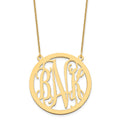 14k Yellow Gold Large Round Monogram Necklace