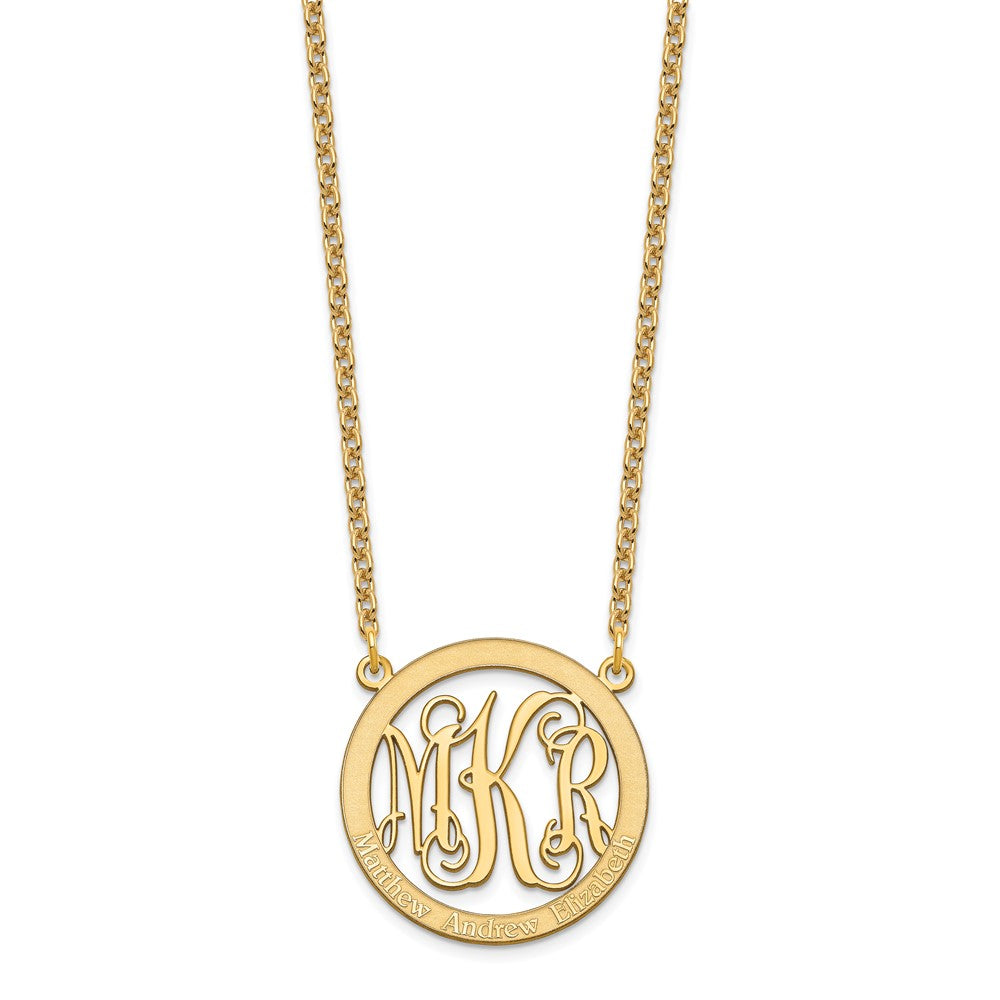 Sterling Silver/Gold-plated Small Family Monogram Necklace