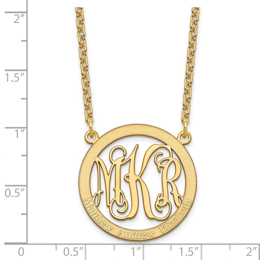 Sterling Silver/Gold-plated Small Family Monogram Necklace