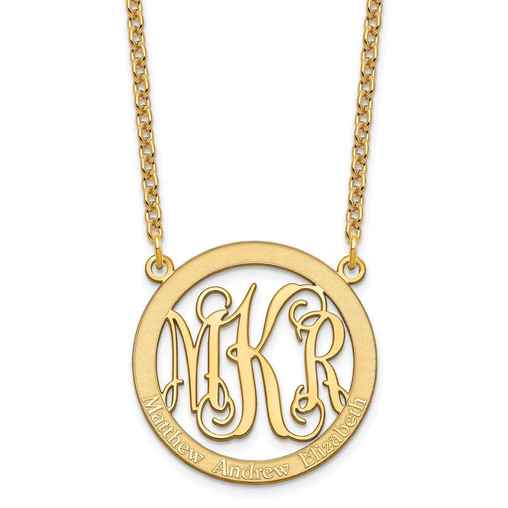 Sterling Silver/Gold-plated Small Family Monogram Necklace