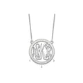 14k White Gold Small Family Monogram Necklace