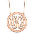 14k Rose Gold Large Family Monogram Necklace
