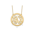 14k Yellow Gold Large Family Monogram Necklace